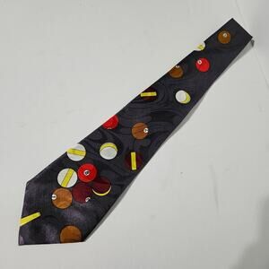 Billiard Pool Balls Dimoda Neck Tie Italy New York Hand Made Multicolor